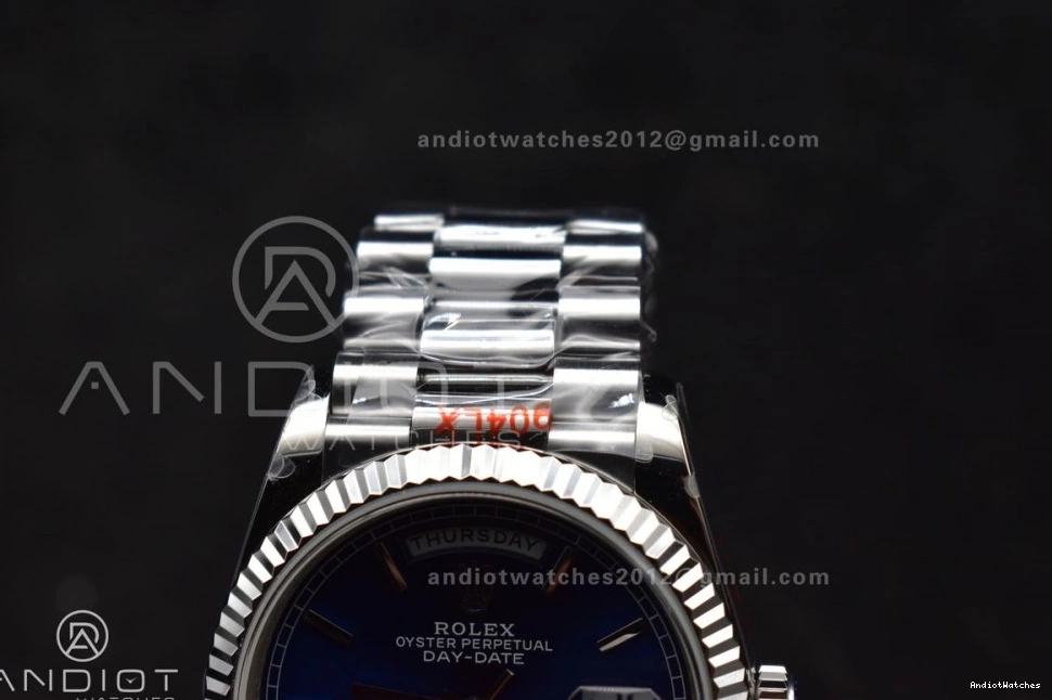 President 672 Edition Steel QF DayDate 36 904L on Blue SS Dial (Gain Packable vr3255 Best V5 Bracelet Weight) 0820